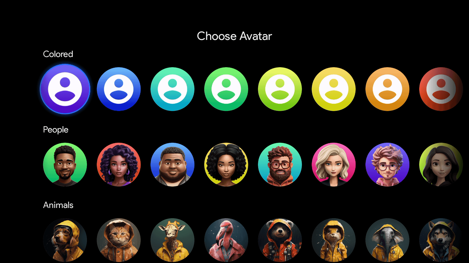 Profiles Avatar Options Apollo Group TV