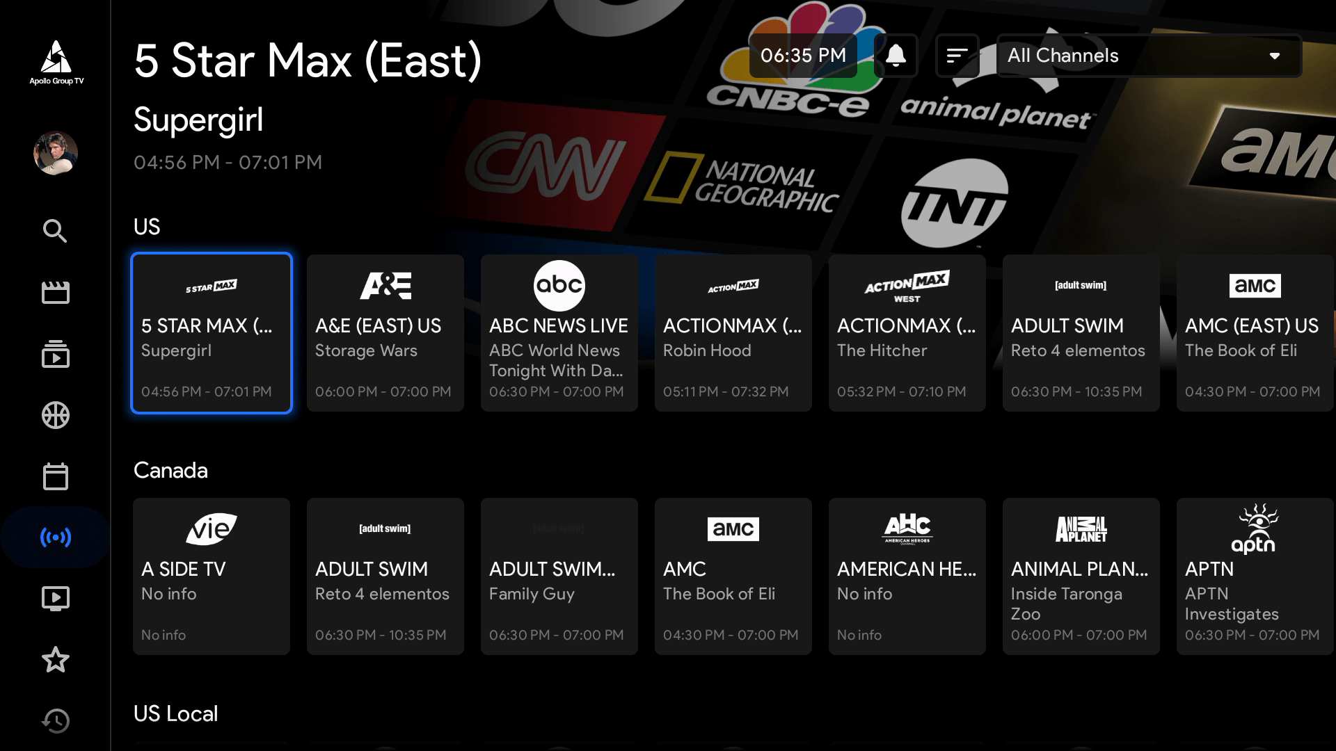 Live TV Home Apollo Group TV