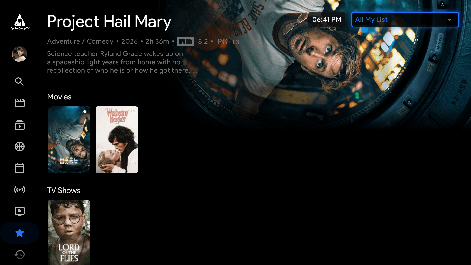 My List Home 1 of 2 Apollo Group TV