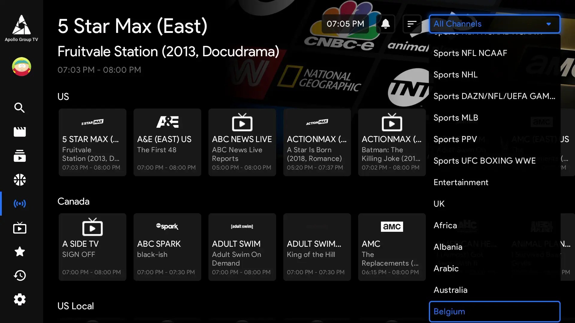 Live TV Filter 2 of 4 Apollo Group TV