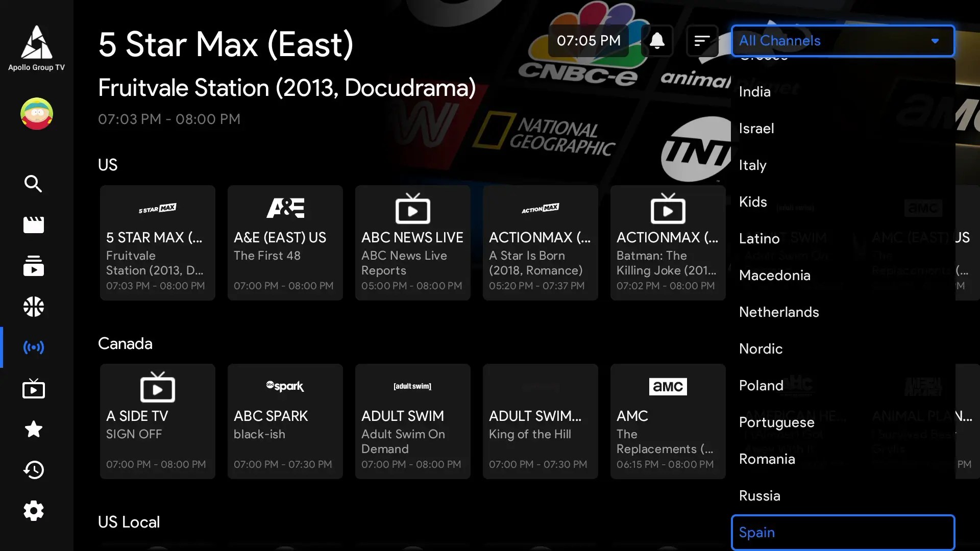 Live TV Filter 4 of 4 Apollo Group TV