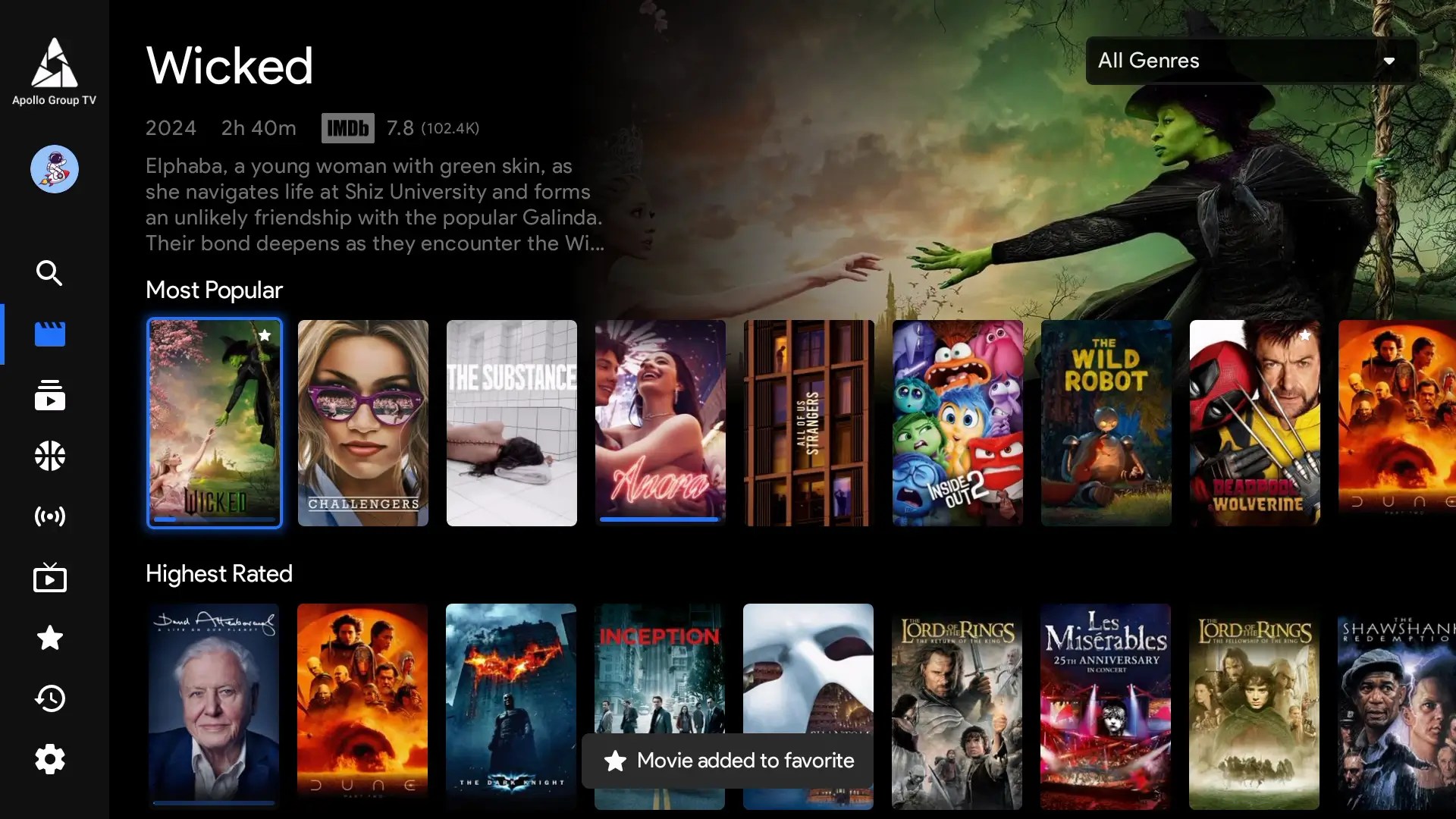 Movies Add my List Apollo Group TV