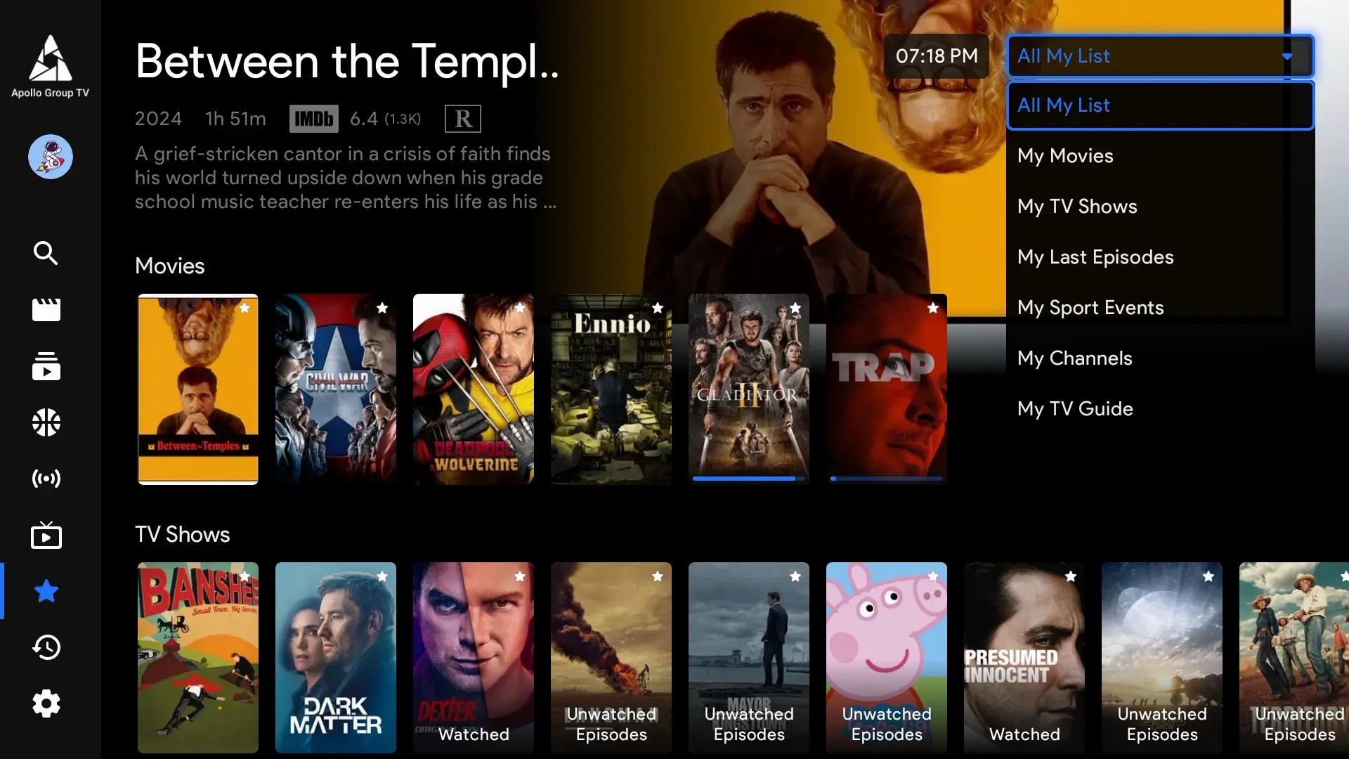 My List Filter Apollo Group TV