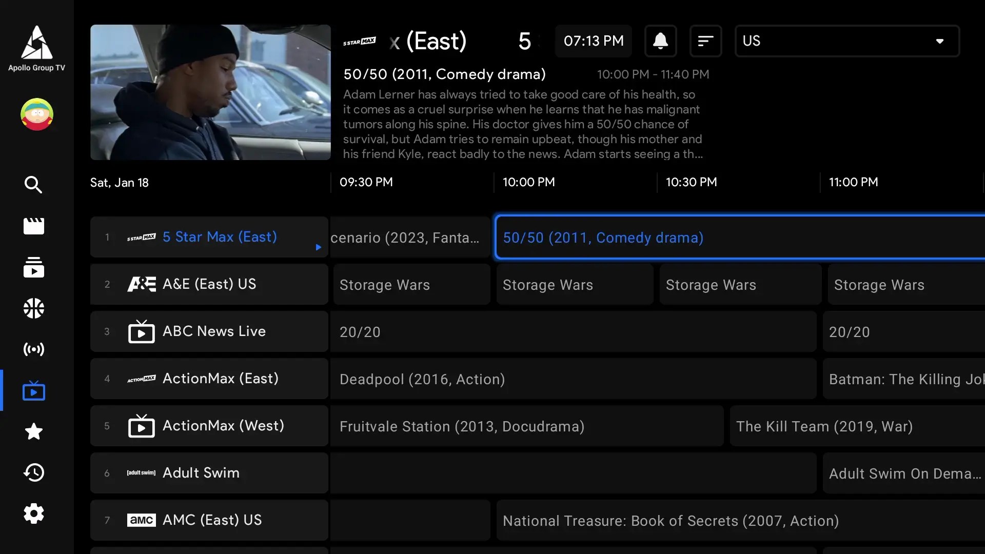 TV Guide View 72 Hours Ahead Apollo Group TV