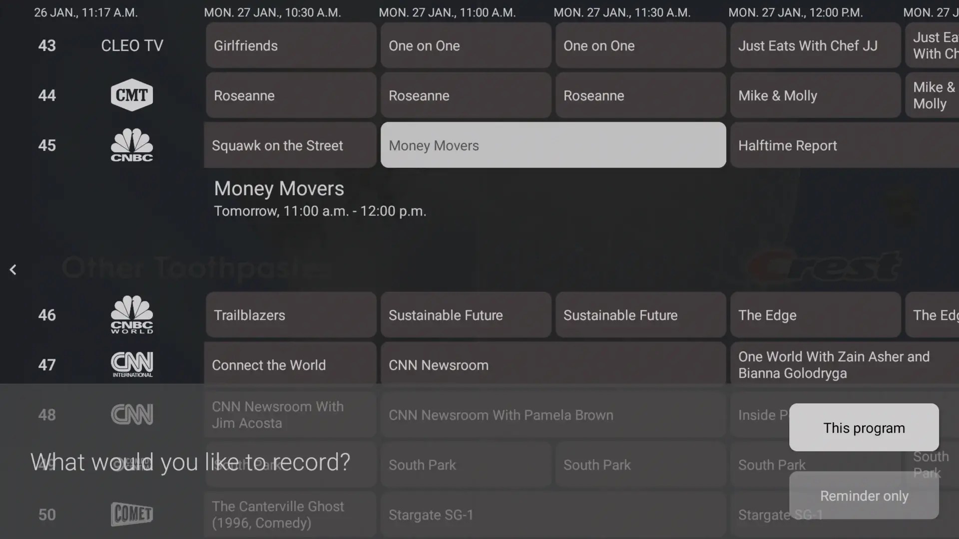 Manual Record Show confirm money movers