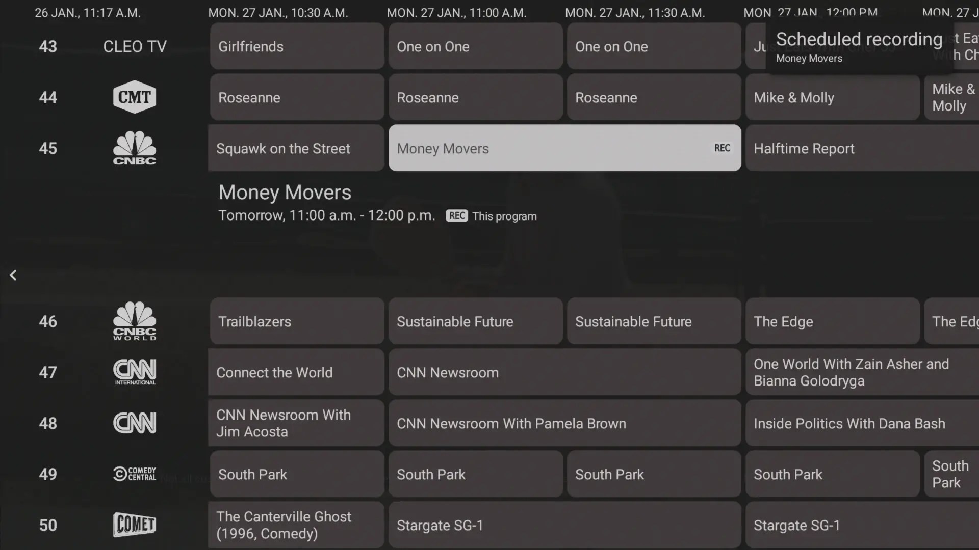 Manual Recording series view Money Movers