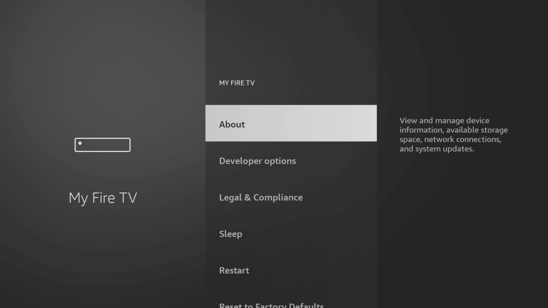About Button - Firestick