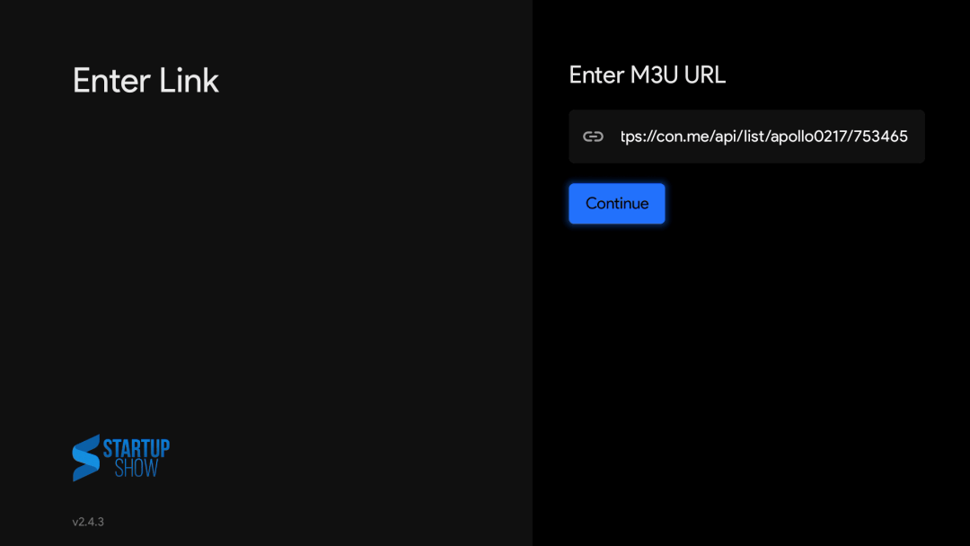 Startup Sign in M3U